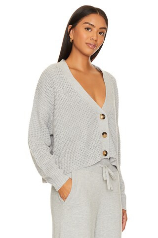 Recycled Sweater Cropped Cardigan in Heather Grey | Revolve Clothing (Global)