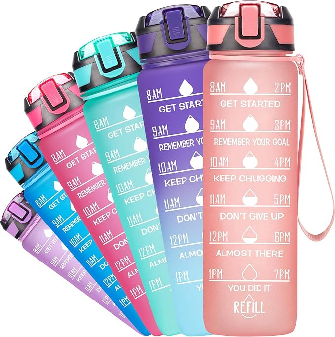 Fidus 32oz Leakproof Tritran BPA Free Water Bottle with Motivational Time Marker to Ensure You D... | Amazon (US)