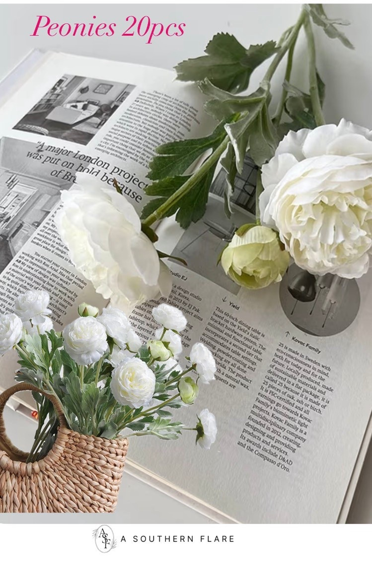 
Artificial Flowers White Peonies 20pcs 60Heads Bouquet Fake Peonies Artificial Ranunculus Flowers for Indoor Faux Floral Arrangements Home Table Kitchen Wedding Party Farmhouse Decor ﻿


#LTKFindsUnder100 #LTKHome #LTKFindsUnder50