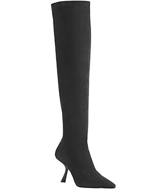KARL LAGERFELD PARIS Kian Stretch Over The Knee Sculptural Heel Boots - 9 | Dillard's