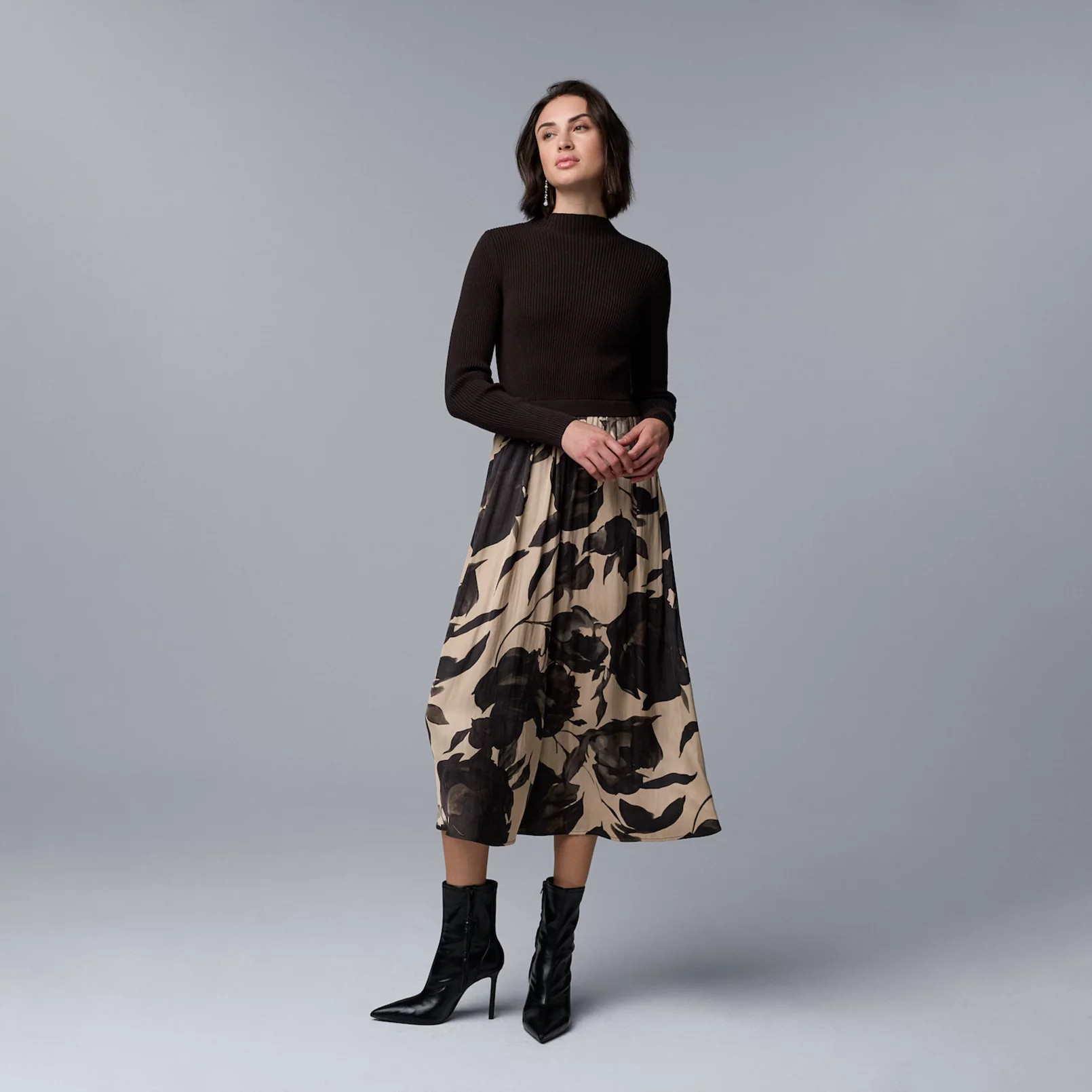 Women's Simply Vera Vera Wang Pleated Midi Dress | Kohl's