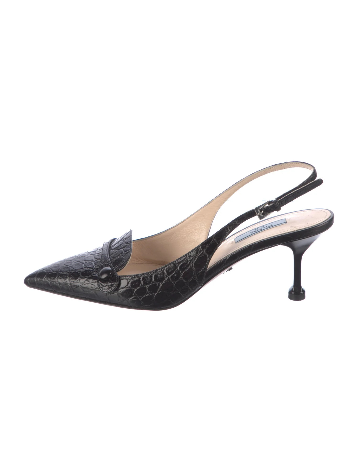 Prada Crocodile Slingback Pumps | The RealReal