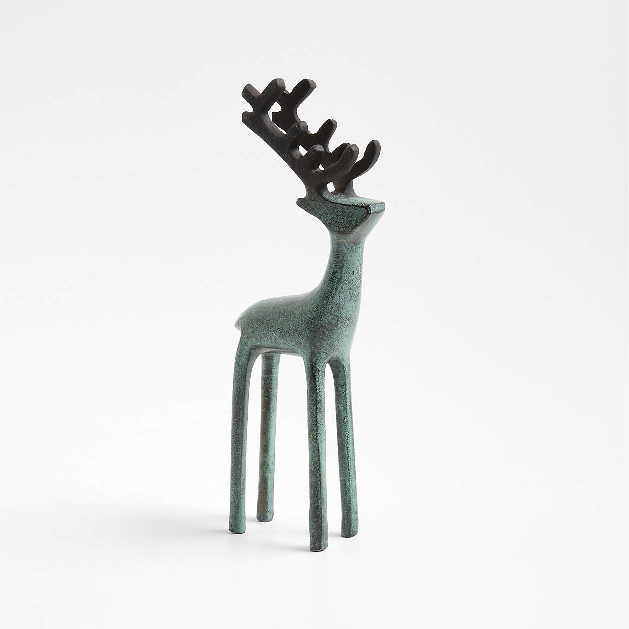 Brass Finish Holiday Reindeer Decoration 9" + Reviews | Crate & Barrel | Crate & Barrel