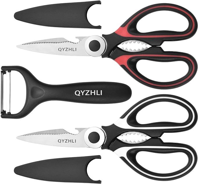 QYZHLI Heavy Duty Kitchen Scissors,Dishwasher Safe Kitchen Shears,Stainless Steel Poultry Scissor... | Amazon (US)