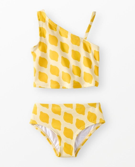 Girls' Summer Lemons Two-Piece Asymmetrical Strap Swimsuit - Size Big Kids 8 by Hanna Andersson | Hanna Andersson