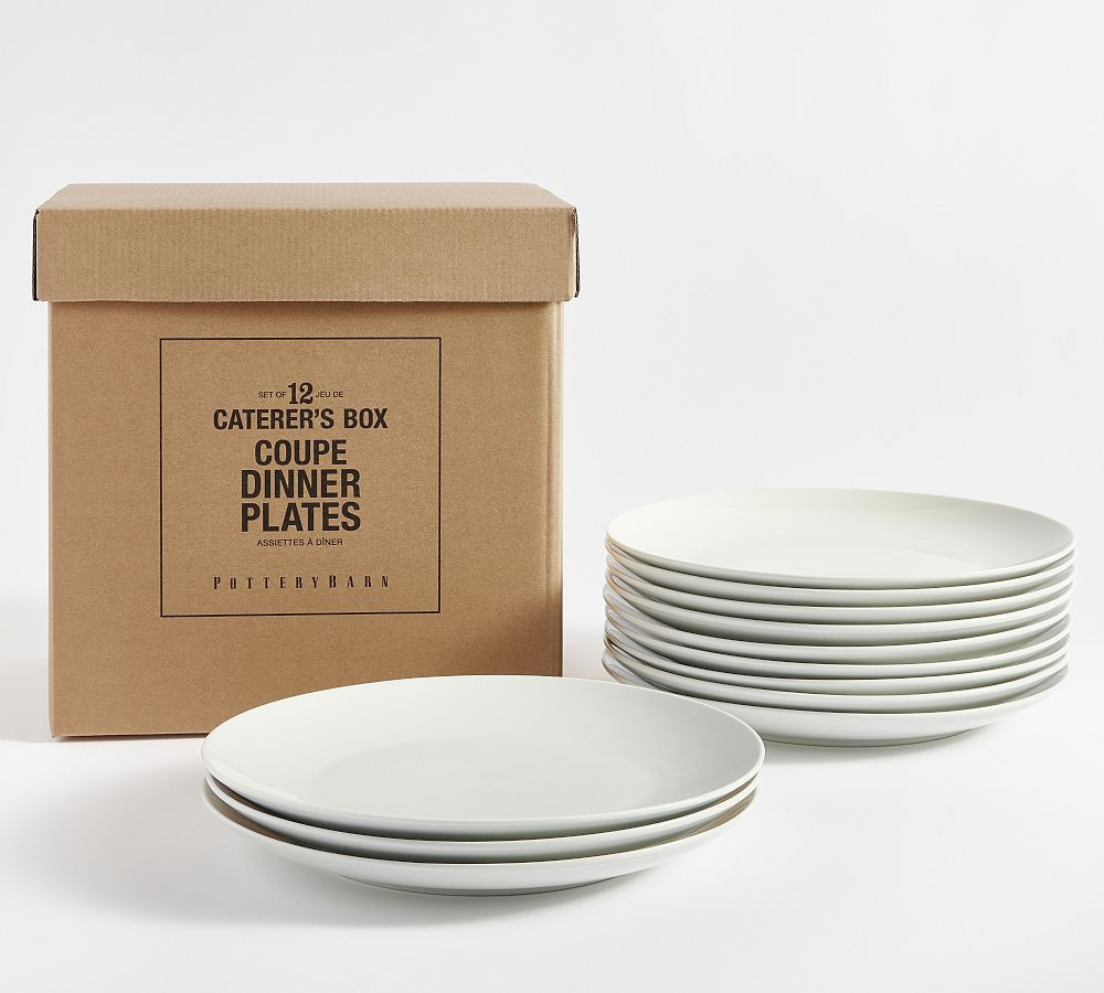 Caterer's Box Coupe Porcelain Dinner Plates, Set of 12 - White | Pottery Barn (US)