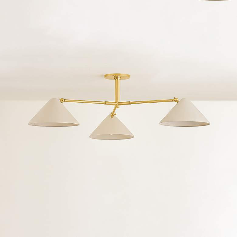 Mitzi Sonja Semi Flush 52" in True Bronze and Soft Bisque | Lamps Plus