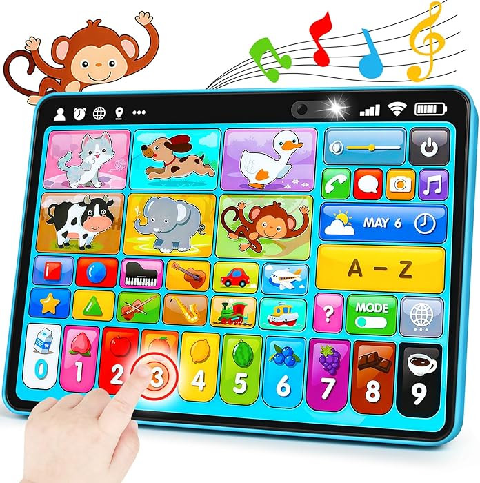 Trilingual Learning Toy Tablet with Music & Sound, Montessori Speech Musical Therapy Toys, Gifts ... | Amazon (US)