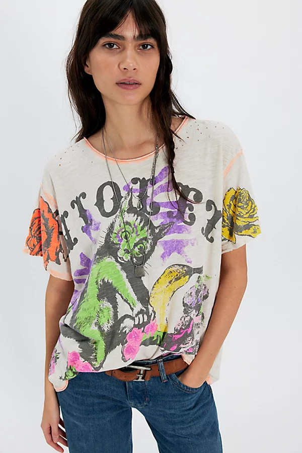 Magnolia Pearl Violet Funk N' Junk Tee | Free People (Global - UK&FR Excluded)