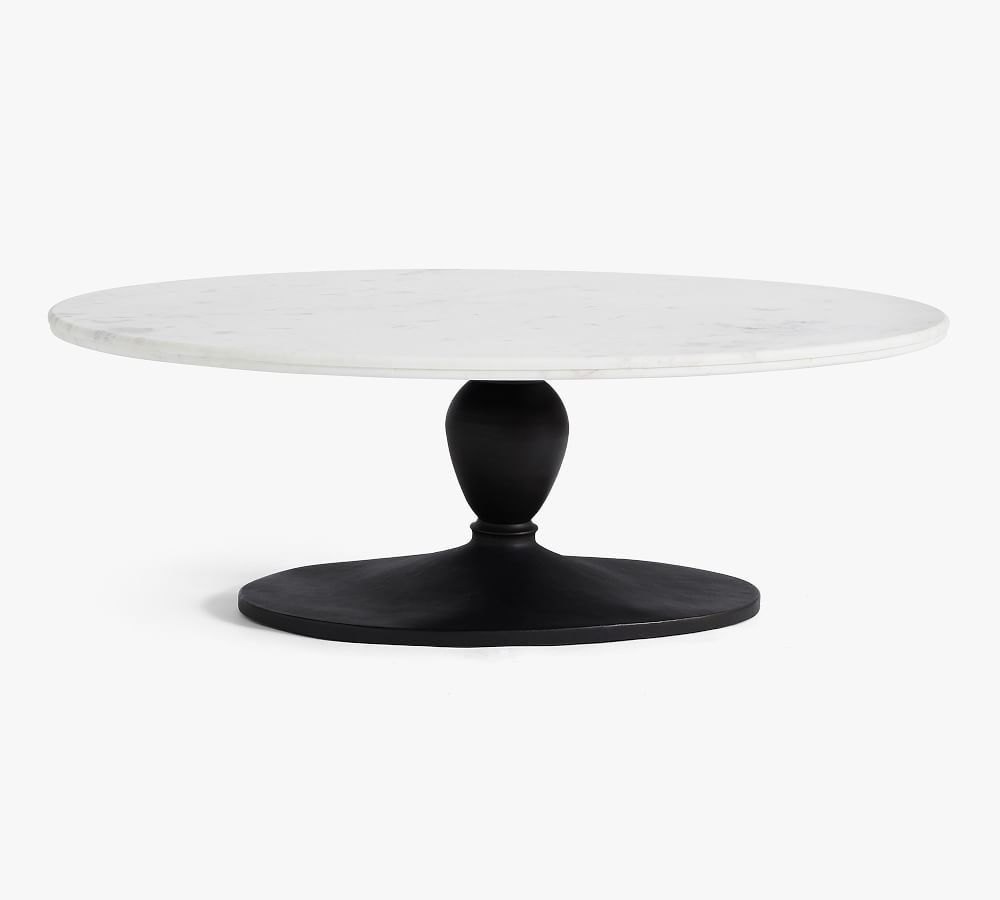 Chapman 52" Marble Oval Coffee Table | Pottery Barn (US)