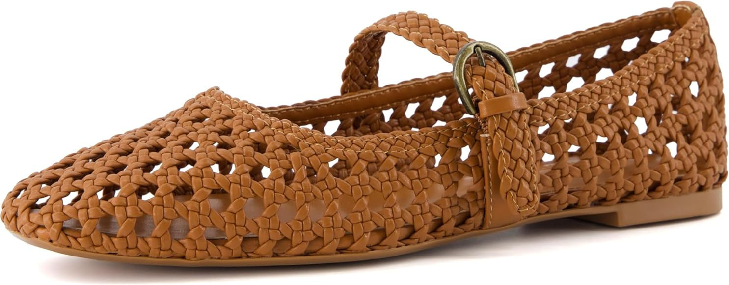 CUSHIONAIRE Women's Weston Woven Mary Jane Flat +Memory Foam, Wide Widths Available | Amazon (US)