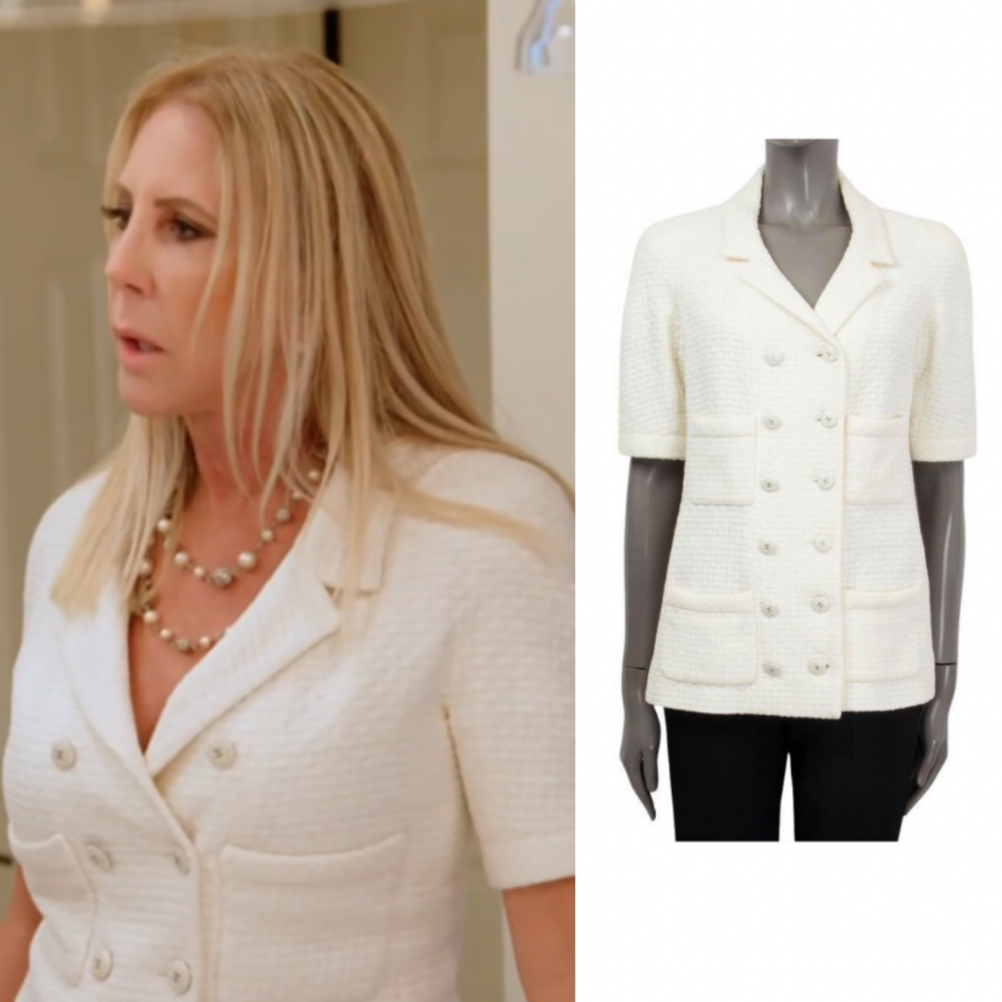 Vicki Gunvalson’s White Short Sleeve Blazer