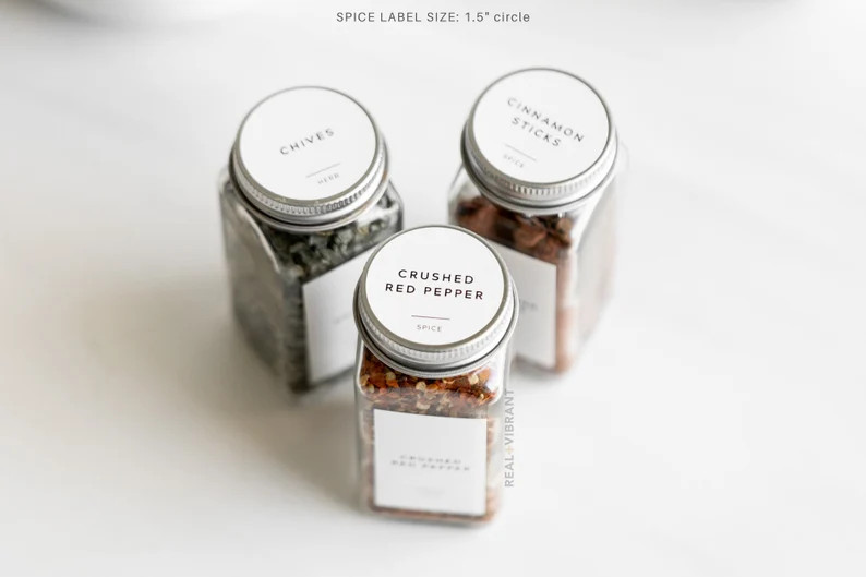 Round Spice Labels contemporary Design  Custom Spice Lid | Etsy | Etsy (US)