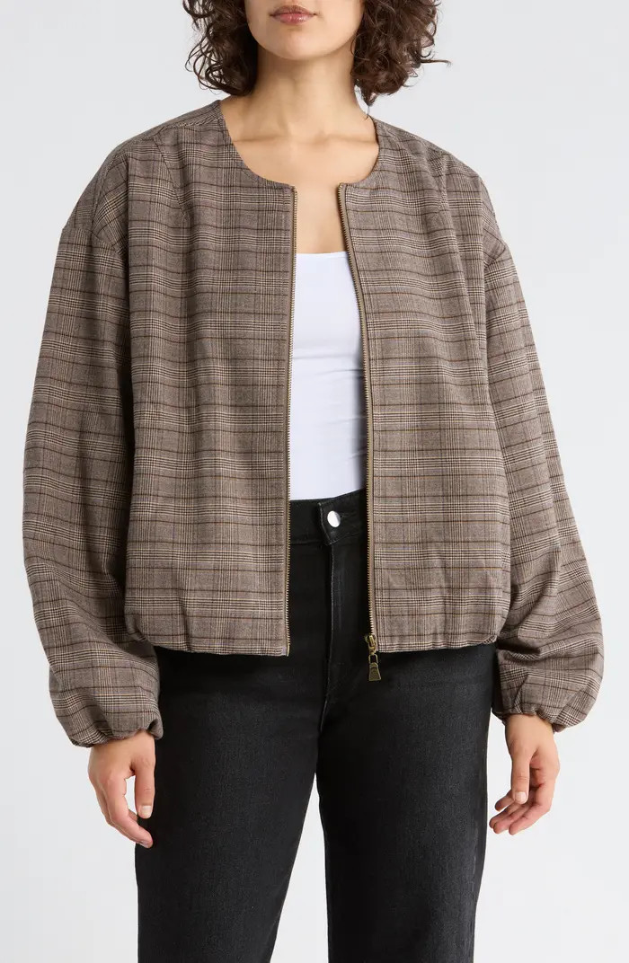Democracy Plaid Zip Front Bomber Jacket | Nordstromrack | Nordstrom Rack