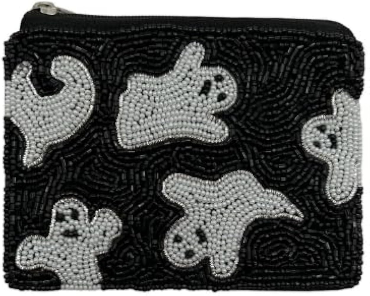 Handmade Halloween Beaded Coin Purse with Ghost and Pumpkin Design Festive Embellished Clutch for... | Amazon (US)