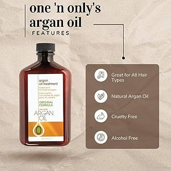 one 'n only Argan Oil Hair Treatment, Helps Smooth and Strengthen Damaged Hair, Eliminates Frizz,... | Amazon (US)