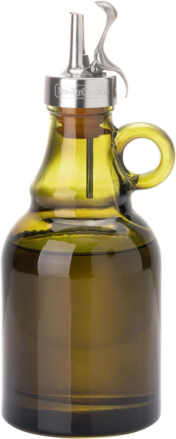 500ml Green Olive Oil Dispenser Bottle,17oz Glass Oil and Vinegar Cruet with Pourers and Funnel,O... | Amazon (US)