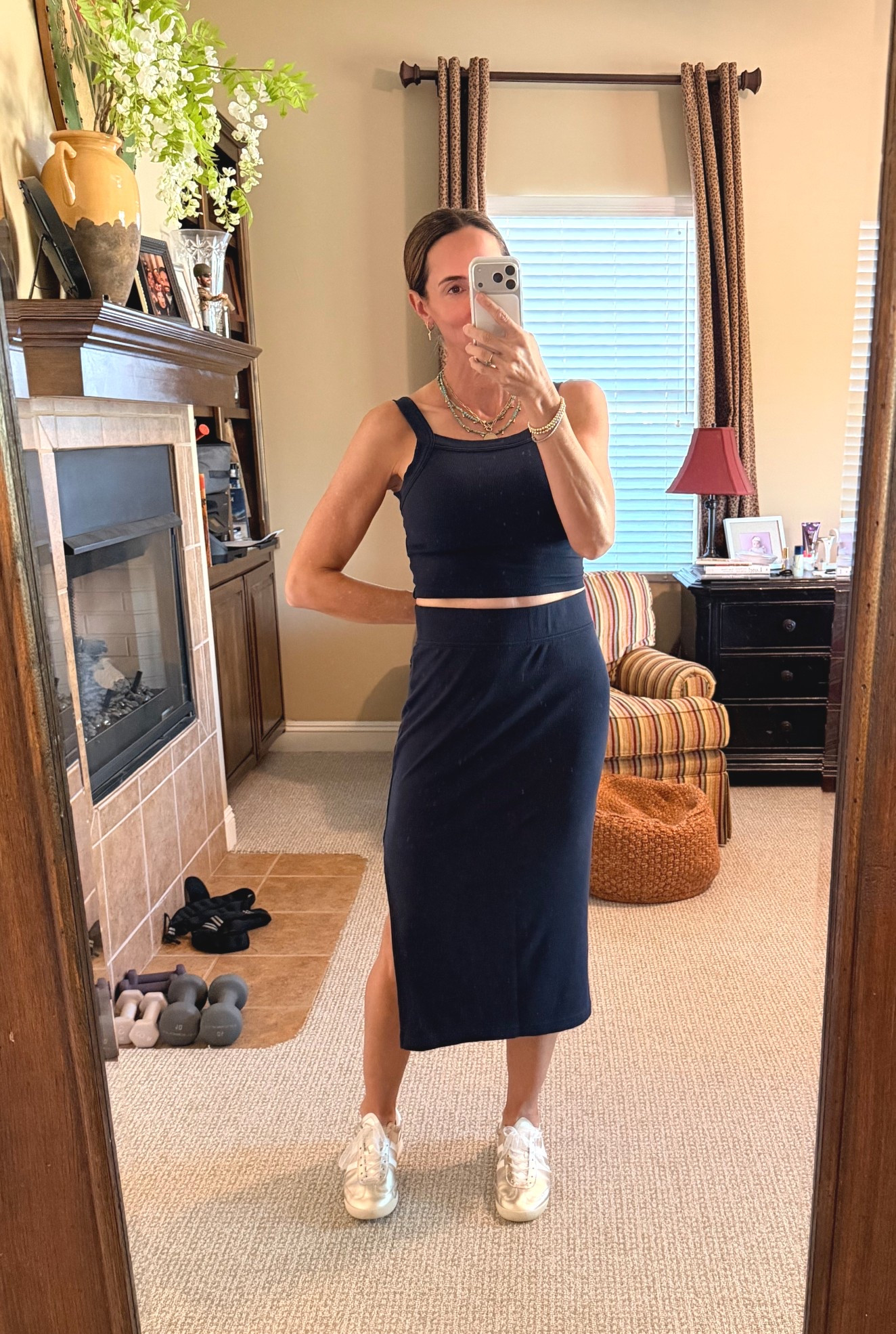 Love a cute set. 
True to size for top, skirt and sneakers.  

#LTKOver40 #LTKActive #LTKootd