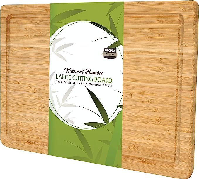 Extra Large Bamboo Cutting Board (17 by 12 inch) - Utopia Kitchen | Amazon (US)