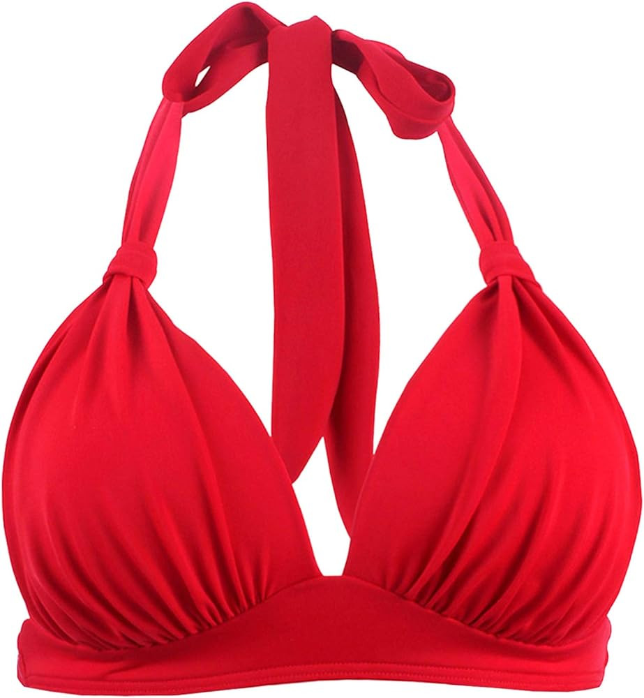 Balasami Women's Retro 50s Plaid Pattern Polka Dot Halter Molded Soft Pads Vintage Bikini Swimsui... | Amazon (US)