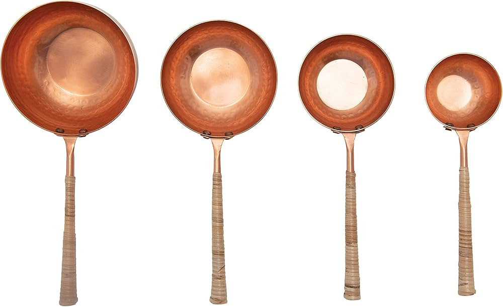 Creative Co-Op Stainless Steel Scoops Measuring Spoon Set with Rattan Wrapped Handles Serve Ware ... | Amazon (US)