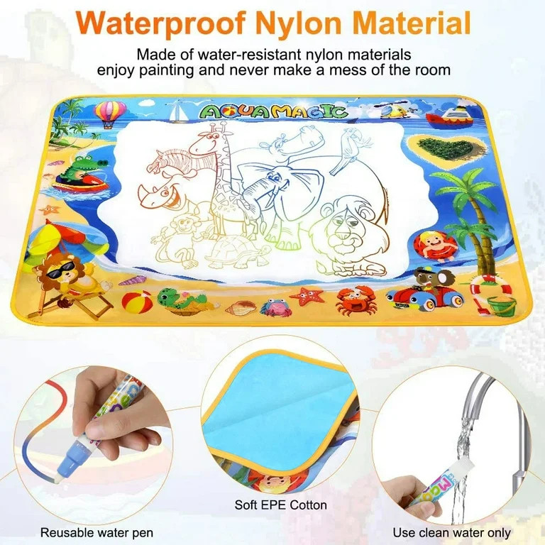 Doodle Drawing Mat 40 x 32 inch Large Aqua Magic Water Drawing Mat Toy Gifts for Boys Girls Kids ... | Walmart (US)