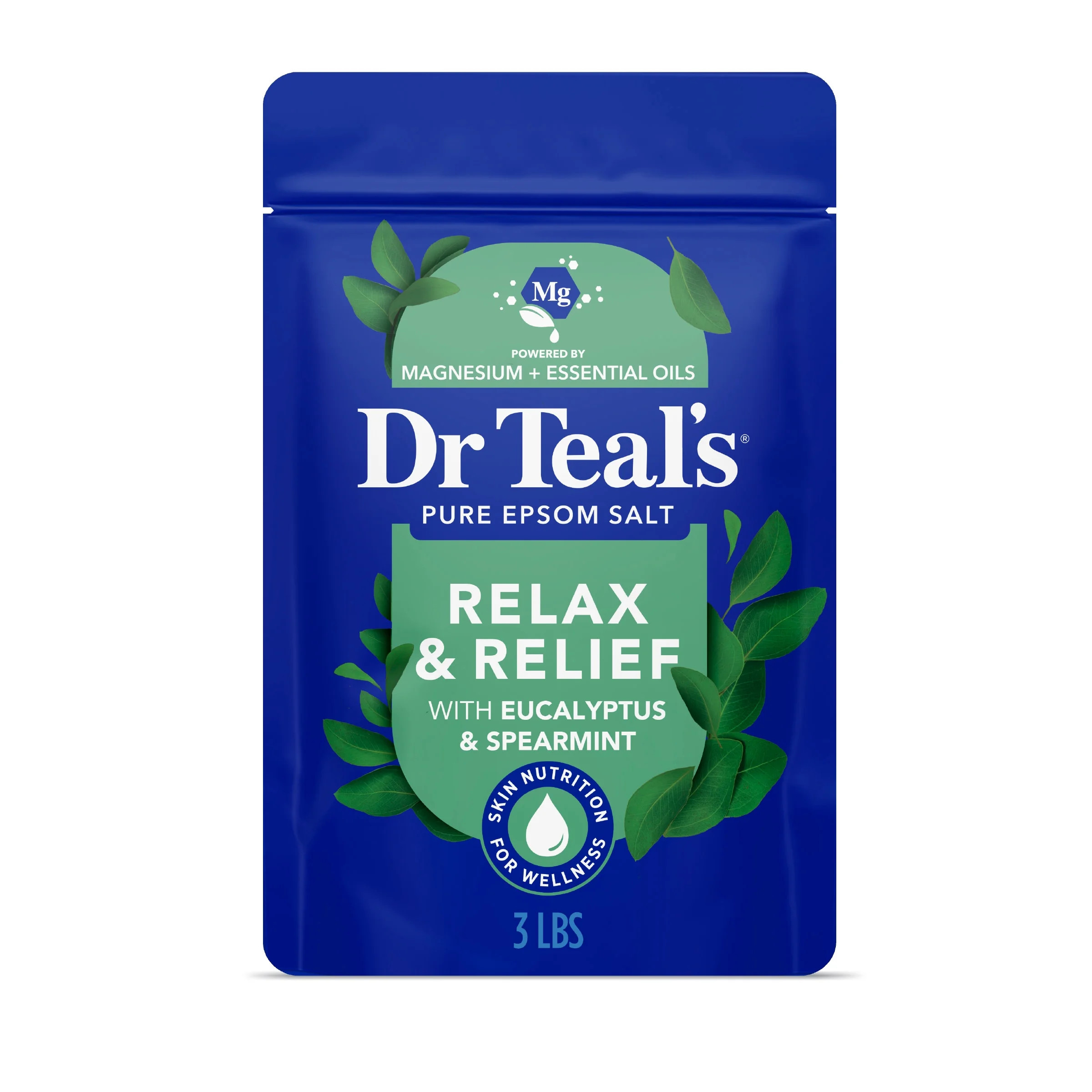 Dr Teal's Epsom Salt Magnesium Soak, Relax & Relief with Eucalyptus & Spearmint, 3 lbs | Walmart (US)