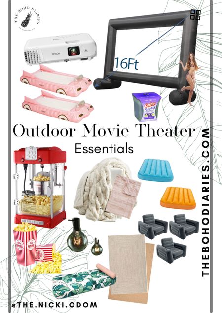 Summer fun outdoor movie night with family! Movie night outside under the stars is a great family activity this summer! Get the projector screen, projector, some air beds, cozy blankets and popcorn machine for the perfect movie night! #projector #summeractivities #airbed #outdoormovie 

#LTKSeasonal #LTKunder100 #LTKhome