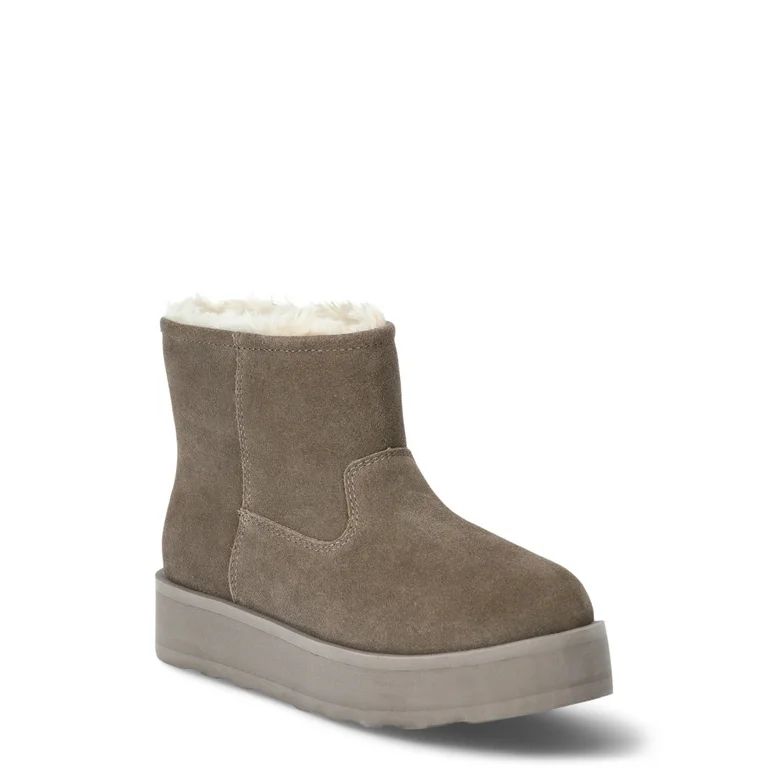 Time and Tru Women's Genuine Suede Platform Cozy Boots, Sizes 6-11 | Walmart (US)