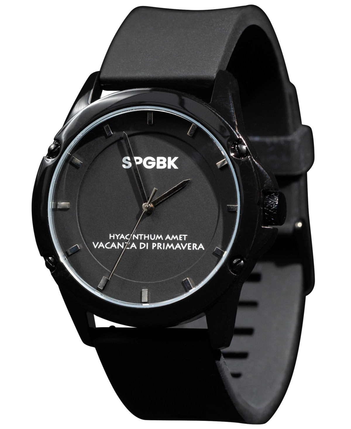 Spgbk Watches Unisex Bordeaux Black Silicone Band Watch 44mm - Black | Macy's
