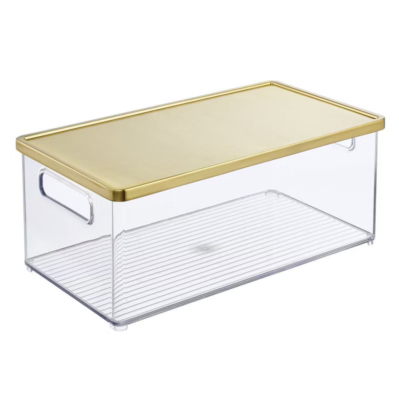mDesign Plastic Kitchen Food Storage Bin with Handles, Lid | Target