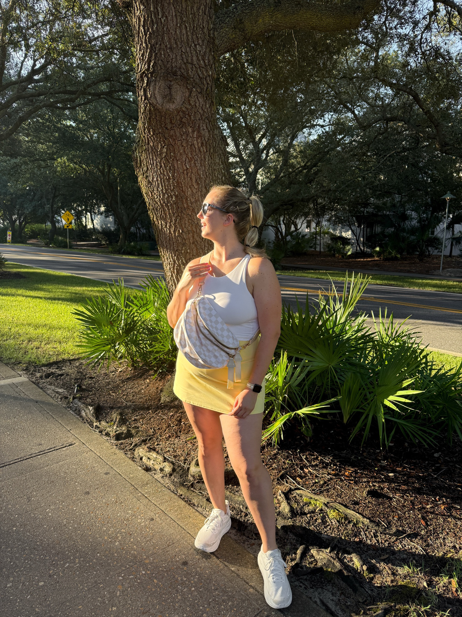 Quite possibly my favorite outfit I brought to Florida for vacation. The soft yellow was so vacation coded and the white bra tank has infinite rewearability.

#LTKMidsize #LTKItBag #LTKActive