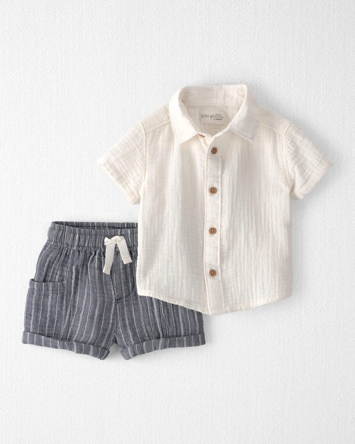 Baby Boy 2-Piece Organic Cotton Gauze Top & Short Set | Carter's Inc