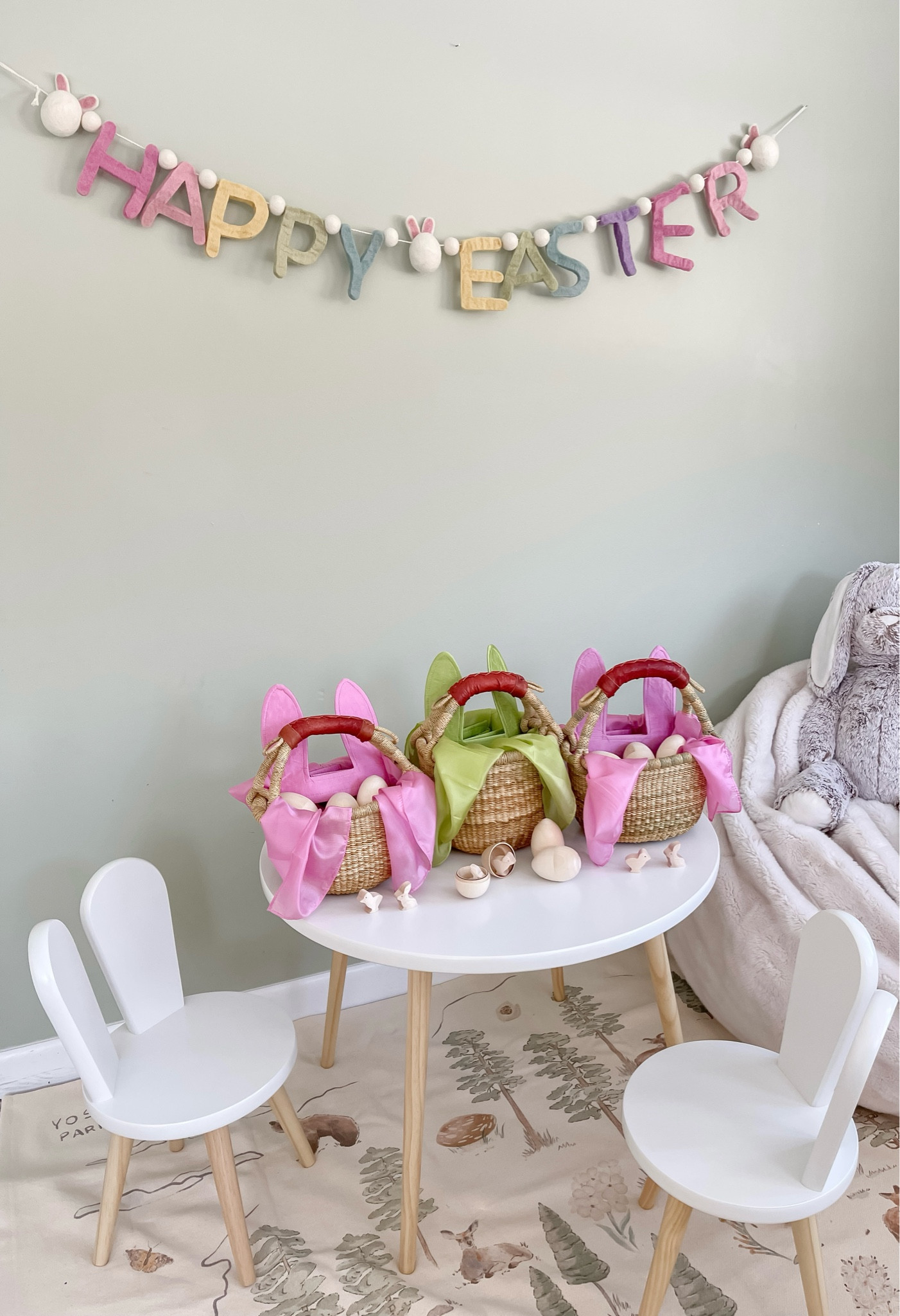 Easter corner. I can’t link these pre-made baskets from Sarah’s Silks here but use my code CHRIM10 for a discount! 

#LTKhome #LTKkids #LTKSeasonal