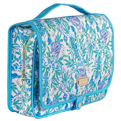 Lilly Pulitzer Travel Toiletry Bag with Handle, Pockets, and Zipper, Hanging Travel Organizer for Makeup and Toiletries, Just a Pinch | Amazon (US)