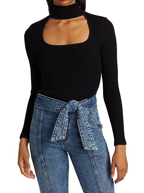 Janessa Recycled Cutout Squareneck Sweater | Saks Fifth Avenue