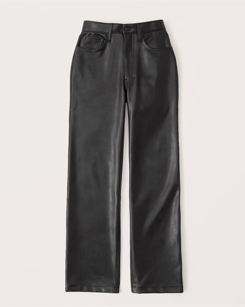 Women's Curve Love Vegan Leather 90s Relaxed Pants | Women's Bottoms | Abercrombie.com | Abercrombie & Fitch (US)