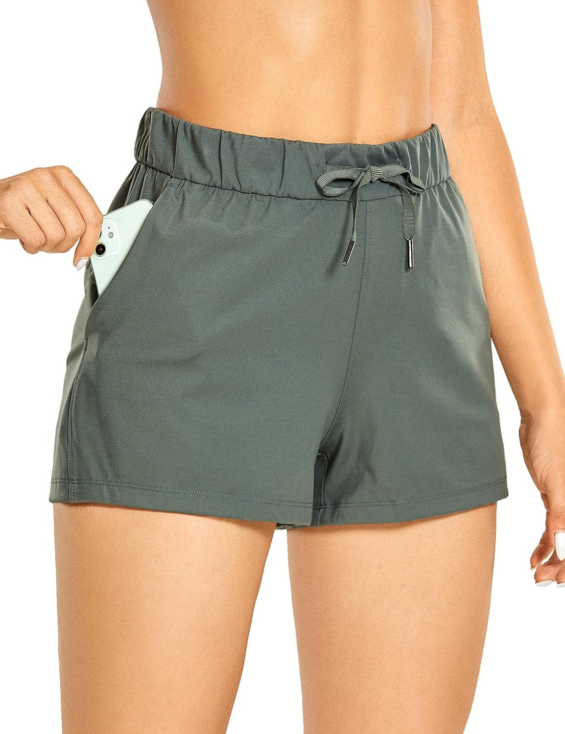 CRZ YOGA Womens 4-Way Stretch Casual Comfy Shorts 2.5" - Workout Athletic Gym Golf Running Hiking... | Amazon (US)