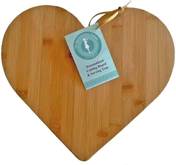 Heart Shaped Cutting Board Organic Bamboo 12 x 13.5 Large Generous Size Perfectly Crafted to Serv... | Amazon (US)
