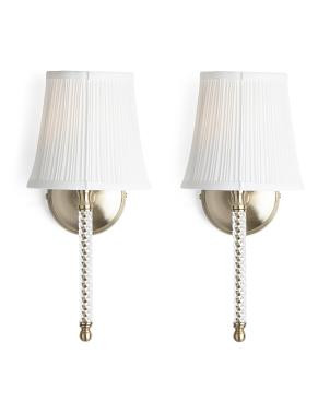 2Pk 16In Cordless Twisted Glass Metal Sconces | TJ Maxx