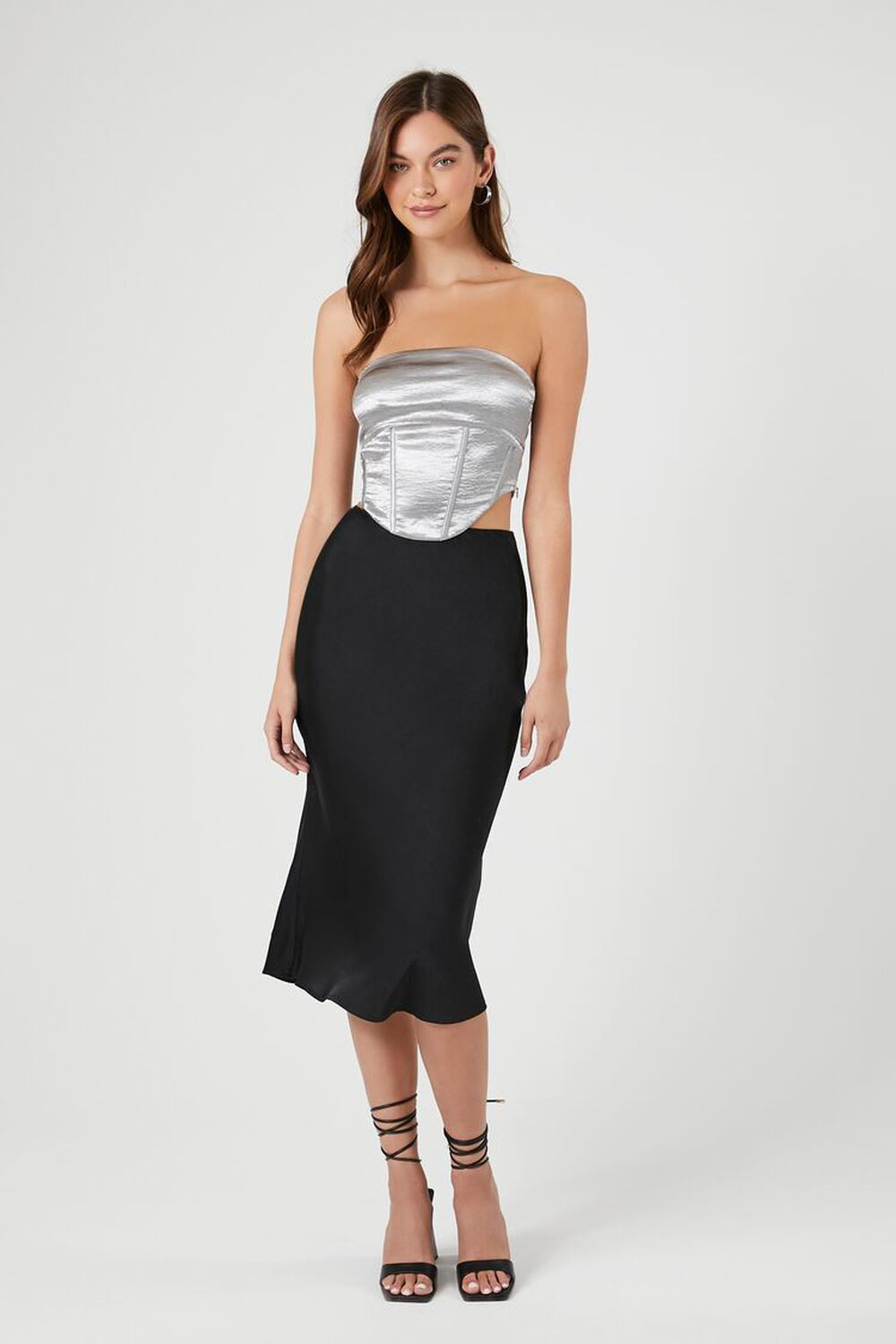 Satin Cropped Bustier Tube Top | Forever 21 (US)