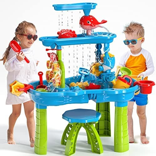 TEMI Kids Sand Water Table for Toddlers, 3-Tier Sand and Water Play Table Toys for Toddlers Kids,... | Amazon (US)