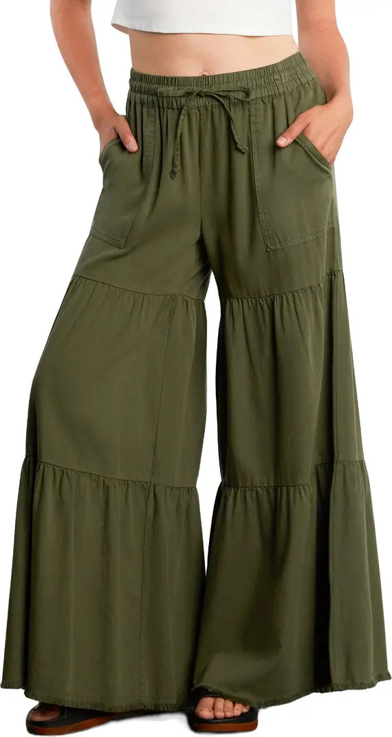 Fancy Cotton Blend Tiered Pants | Nordstrom