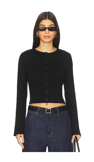 Bell Sleeve Knit Cardigan in Black001 | Revolve Clothing (Global)