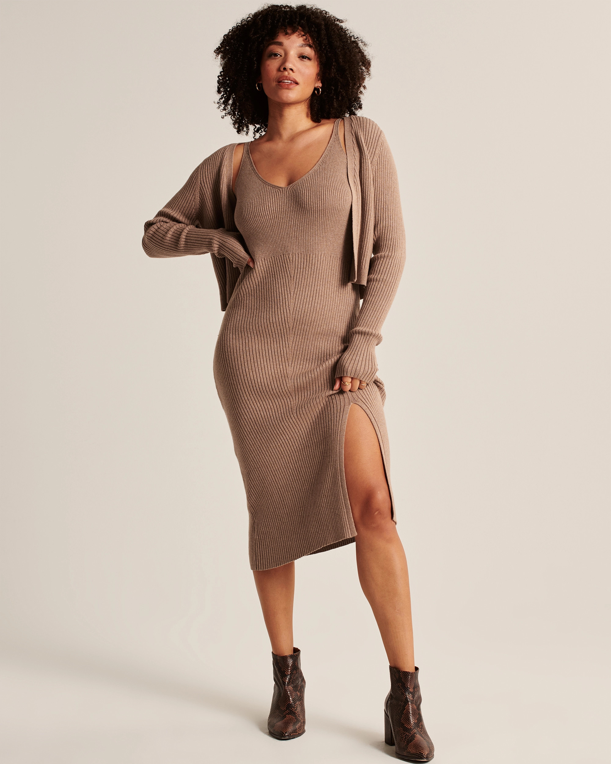 Midi Sweater Dress and Cardigan Set | Abercrombie & Fitch (US)