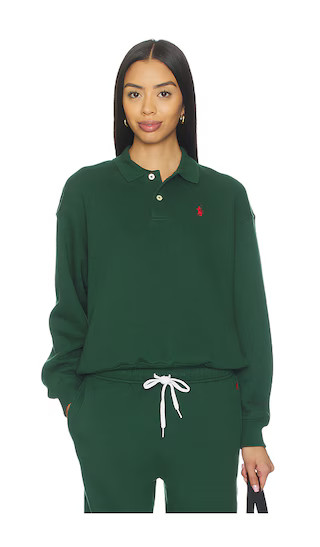 Polo Collar Fleece Pullover in Northwest Pine | Revolve Clothing (Global)