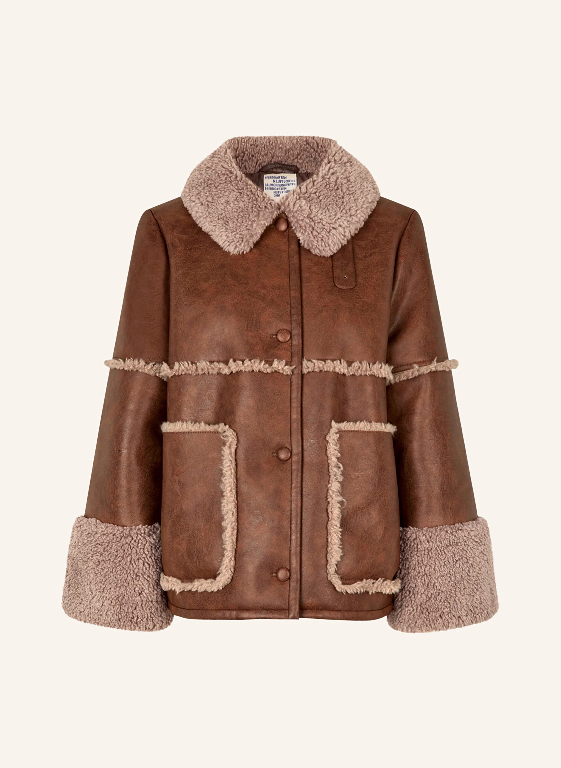 Kastenjacke BIRDIE in Lederoptik mit Kunstfell | Breuninger (DACH)