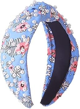 Floral Pattern Knot Headband Women Knotted Cute Hairband Stylish Fashion Padded Hair Hoop Summer Hai | Amazon (US)