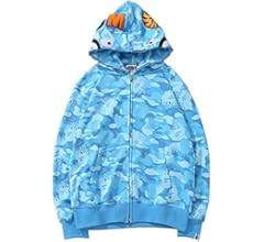 MINIDORA Men's Camo Hoodies Zip Casual Pullover Sweaters Hip-Hop Funny Coat Jacket | Amazon (US)