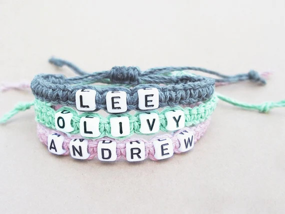 Custom Hemp Bracelet // Personalized Name Word Bracelet // | Etsy | Etsy (US)